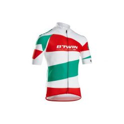 Koszulka krótki rękaw na rower szosowy ROADCYCLING 900 ITALY męska. Białe koszulki sportowe męskie B'TWIN, z elastanu, z krótkim rękawem. W wyprzedaży za 119.99 zł.