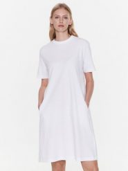 Max Mara Leisure Sukienka codzienna Gaspare 23362109 Biały Regular Fit. Białe sukienki damskie Max Mara Leisure, na co dzień, m, bez wzorów, z bawełny, bez kołnierzyka, bez ramiączek, proste. Za 689.99 zł.