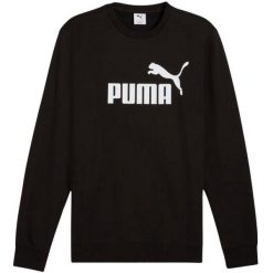 Męska Bluza Z Okrągłym Dekoltem ESS No.1 Logo. Czarne bluzy męskie Puma, m, bez wzorów, bez kaptura. Za 207.99 zł.
