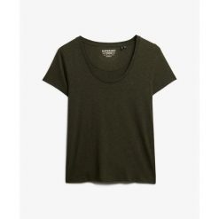 T-shirt z dekoltem dla kobiet Superdry Studios. Zielone t-shirty damskie Superdry., l, bez wzorów, eleganckie, bez kołnierzyka. Za 150.95 zł.