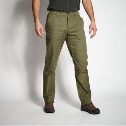 Spodnie Solognac Steppe 100. Brązowe spodnie sportowe męskie SOLOGNAC, l, bez wzorów, z bawełny, outdoorowe. Za 59.99 zł.