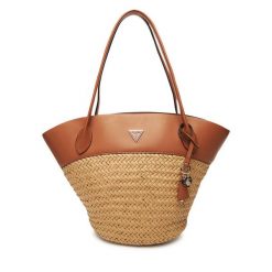 Torebka Guess. Brązowe torebki do ręki damskie Guess, z aplikacjami, bez dodatków. Za 429.99 zł.