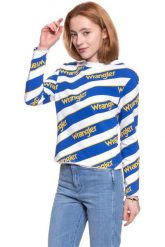 BLUZA WRANGLER DAMSKA B&Y ALL OVER SWT WHITE W610CHY12 112130470. Białe bluzy damskie Wrangler, s, bez wzorów, bez kaptura. W wyprzedaży za 69.99 zł.