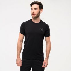 Koszulka z krótkim rękawem męska Puma Active Gym & Pilates. Niebieskie koszulki sportowe męskie Puma, m, bez wzorów, z bawełny, bez kołnierzyka, bez ramiączek, na jogę i pilates. Za 79.99 zł.