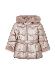 Mayoral Kurtka zimowa 4448 Beżowy Regular Fit. Brązowe buty zimowe dziewczęce Mayoral, na zimę, bez wzorów, z syntetyku, bez kaptura. Za 259.99 zł.