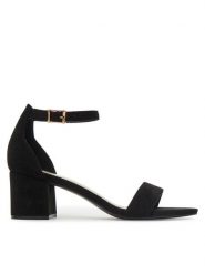 JENNY Sandały WS0730-06 Czarny. Czarne sandały damskie Jenny, bez wzorów, z materiału, bez obcasa, na słupku, bez zapięcia. Za 119.99 zł.