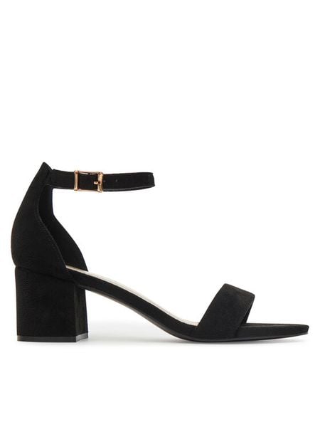 JENNY Sandały WS0730-06 Czarny. Czarne sandały damskie Jenny, bez wzorów, z materiału, bez obcasa, na słupku, bez zapięcia. Za 119.99 zł.