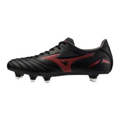 Buty piłkarskie Mizuno Morelia Neo iV Pro SG. Czarne buty sportowe męskie Mizuno, bez zapięcia, do piłki nożnej. Za 594.45 zł.