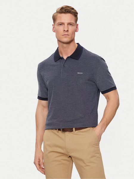 Gant Polo Oxford 2057029 Granatowy Regular Fit. Niebieskie koszulki polo męskie GANT, m, bez wzorów, z bawełny, bez ramiączek. Za 239.99 zł.