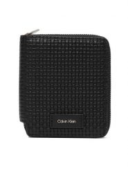 Calvin Klein Portfel Embossed Woven Zip Billfold LV04D1112G Czarny. Czarne portfele męskie Calvin Klein, bez wzorów, ze skóry. Za 249.99 zł.