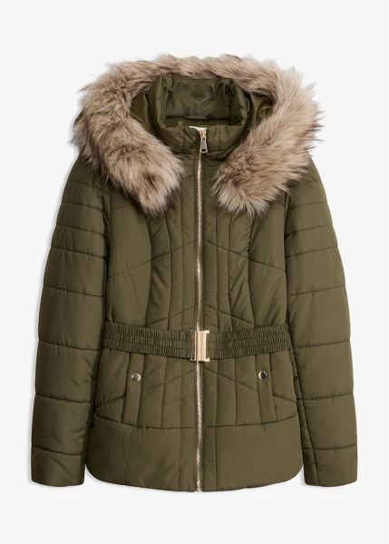 Kurtka pikowana. Zielone kurtki damskie bonprix, bez wzorów. Za 299.99 zł.