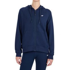 Bluza damska 4F z kapturem, regular fit. Niebieskie bluzy damskie 4f, s, bez wzorów, z bawełny, z kapturem. Za 120.99 zł.