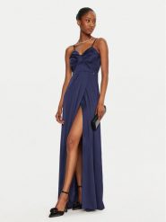 Rinascimento Sukienka wieczorowa CFC0120638003 Granatowy Regular Fit. Niebieskie sukienki damskie Rinascimento, l, bez wzorów, z syntetyku, wizytowe, bez kołnierzyka, bez ramiączek. Za 319.99 zł.