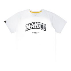 Koszulka MANTO Warszawa Oversize. Białe koszulki sportowe damskie Manto, xs, bez wzorów, bez kołnierzyka, bez ramiączek. Za 84.99 zł.