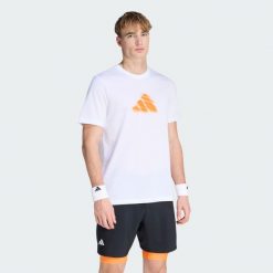 Koszulka Tennis Clay Is Not Graphic. Białe koszulki sportowe męskie Adidas, bez wzorów, bez kołnierzyka, bez ramiączek, tenisowe, climacool (adidas). Za 149.00 zł.