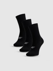 4F Skarpetki długie (3-pack) damskie - czarne 35-38. Czarne skarpety damskie 4f, bez wzorów, z bawełny. Za 59.99 zł.