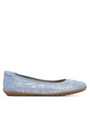 Caprice Baleriny 9-22101-46 Niebieski. Niebieskie baleriny damskie Caprice, bez wzorów, ze skóry, bez obcasa. Za 273.99 zł.