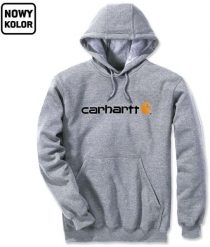 Bluza Carhartt Signature Logo Midweight Grey. Szare bluzy męskie Visent, m, bez wzorów, bez kaptura. Za 265.11 zł.