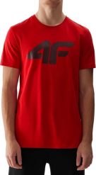 4f T-shirt męski 4F Koszulka regular z nadrukiem czerwony L. Czerwone t-shirty męskie 4f, l, bez wzorów, bez kołnierzyka. Za 34.95 zł.