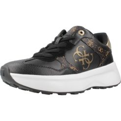 GUESS FLPLUC PEL12 Czarny. Czarne obuwie sportowe damskie Guess, z aplikacjami, ze skóry, trekkingowe. W wyprzedaży za 527.10 zł.