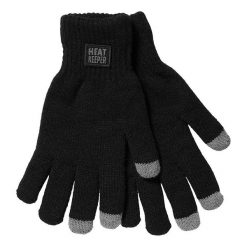 Męskie rękawice termiczne z I-touch. Czarne rękawiczki męskie HEAT KEEPER, bez wzorów, sportowe. Za 113.54 zł.