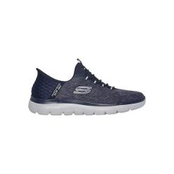 Tenisówki Skechers Model Summits - Key Pace Slip-ins Kolor Niebieski. Niebieskie trampki męskie Skechers, bez wzorów, z tkaniny, bez zapięcia. Za 379.99 zł.