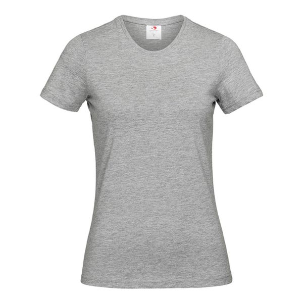 Koszulka Damska Classic Heather Fitted T-shirt. Szare koszulki sportowe damskie Stedman, xl, bez wzorów, z bawełny, bez kołnierzyka. Za 54.99 zł.