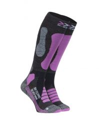 Skarpety X-SOCKS SKI TOURING SILVER 4.0 Purple Grey. Fioletowe skarpety damskie X-Socks, bez wzorów, ze skóry. Za 90.00 zł.