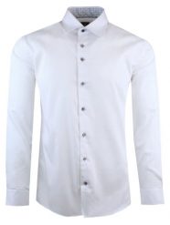 Elegancka, Męska Koszula, Taliowany Krój - Victorio - Biała. Białe koszule męskie Victorio, m, bez wzorów, z bawełny, eleganckie, bez kołnierzyka, bez ramiączek. Za 149.00 zł.