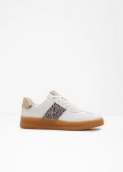Sneakersy na platformie marki Marco Tozzi w stylu retro. Białe obuwie sportowe damskie bonprix, bez wzorów. Za 129.99 zł.