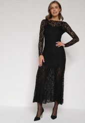Czarna Koronkowa Sukienka Taliowana z Odkrytymi Plecami Talifera. Czarne sukienki damskie Born2be, s, bez wzorów, z koronki, eleganckie, bez kołnierzyka, bez ramiączek, maxi. Za 159.99 zł.