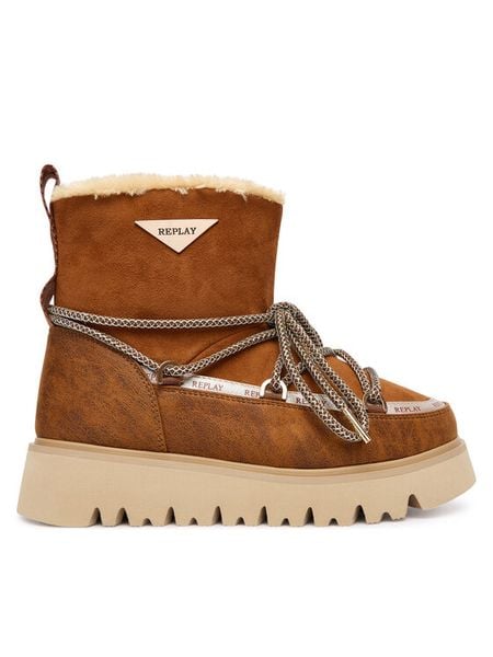 REPLAY Śniegowce GWF2H.000.C0018T Brązowy. Brązowe śniegowce i trapery damskie Replay, ze skóry. Za 369.99 zł.