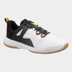 Buty do piłki ręcznej Atorka H300. Białe buty sportowe męskie KIPSTA, bez wzorów, z gumy, na fitness i siłownię. Za 149.99 zł.