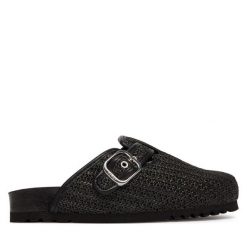 Klapki Scholl. Czarne klapki damskie Scholl, bez wzorów, bez obcasa. Za 463.99 zł.
