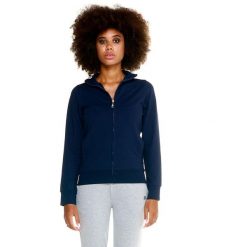 Damska bluza Leone Basic z zamkiem błyskawicznym na całej długości. Niebieskie bluzy sportowe damskie LEONE 1947 APPAREL, bez wzorów, z tkaniny, na fitness i siłownię. W wyprzedaży za 167.70 zł.
