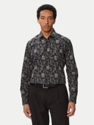 KARL LAGERFELD Koszula 605000 563613 Czarny Regular Fit. Czarne koszule męskie KARL LAGERFELD, m, bez wzorów, z bawełny, bez kołnierzyka, bez ramiączek. Za 699.99 zł.