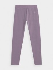 4F Legginsy dzianinowe dziewczęce 158 (12-13 lat). Szare legginsy dla dziewczynek 4f, bez wzorów, z bawełny. W wyprzedaży za 19.99 zł.