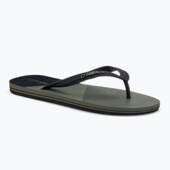 Japonki plażowe męskie O'Neill Profile Color Block. Zielone buty sportowe męskie O'Neill, bez zapięcia. Za 59.99 zł.