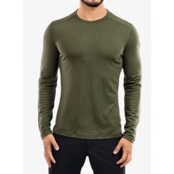Bluza termoaktywna męska Icebreaker 260 Tech L/S Crewe. Zielone bluzy męskie Icebreaker, l, bez wzorów, bez kaptura, narciarskie. Za 468.65 zł.