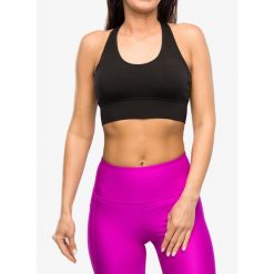 Stanik sportowy Mons Royale Stratos Merino Shift Sports Bra. Czarne obuwie sportowe damskie Mons Royale, bez wzorów, na fitness i siłownię. Za 291.69 zł.