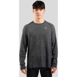 Koszulka z długim rękawem do biegania męska Odlo ESSENTIAL SEAMLESS. Szare koszulki sportowe męskie Odlo, l, bez wzorów, bez kołnierzyka, bez ramiączek, do biegania. Za 251.50 zł.