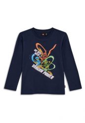 Koszulka Dziecięca z Długim Rękawem LEGO Ninjago Taffy 206 Granatowa. Niebieskie t-shirty dla chłopców LEGO, bez wzorów, z bawełny, bez ramiączek. Za 54.99 zł.