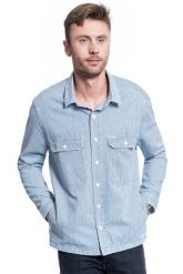 KOSZULA MĘSKA LEE WORKWEAR OVERSHIRT SUMMER WASH L68DIWES 112117086. Koszule męskie Lee, l, bez wzorów, bez kołnierzyka, bez ramiączek. Za 159.99 zł.