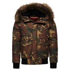 Kurtka z kapturem Superdry Everest. Brązowe kurtki męskie Superdry., m, bez wzorów, z puchu, z kapturem. W wyprzedaży za 691.95 zł.