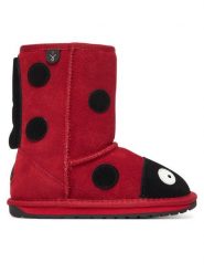 EMU Australia Śniegowce Lady Bird K10111 Czerwony. Czerwone buty zimowe dziewczęce Emu Australia, ze skóry, bez zapięcia. Za 439.99 zł.