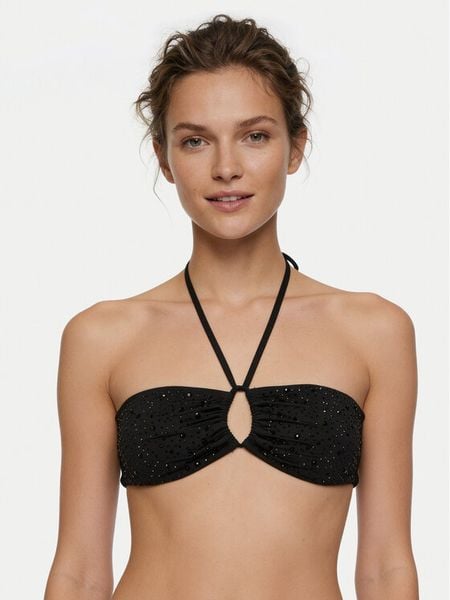 Guess Góra od bikini E6GJ35 MC040 Czarny. Czarne bikini damskie Guess, s, z aplikacjami. Za 296.99 zł.