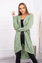 Sweter z geometrycznym wzorem ciemny miętowy. Zielone swetry damskie KESI, l, bez wzorów, z wełny, eleganckie, bez kołnierzyka, plus size, bez ramiączek, bez kaptura. Za 158.92 zł.