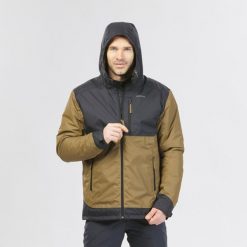 Kurtka turystyczna męska zimowa Quechua SH500 -10°C wodoodporna. Brązowe kurtki męskie QUECHUA, na zimę, m, bez wzorów, sportowe, bez kaptura. W wyprzedaży za 149.99 zł.