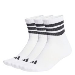 Skarpety 3 Stripes Cushioned Sportswear Mid Cut Socks 3 Pair Pack. Białe skarpety damskie Adidas, bez wzorów. Za 59.95 zł.