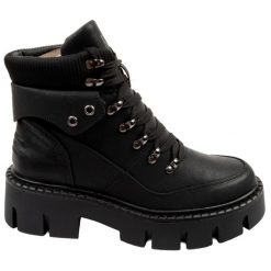 Buty trzewiki damskie GAP Michelle czarne botki za kostkę modne. Czarne botki damskie GAP, z jeansu, klasyczne, przed kolano, bez obcasa, bez zapięcia. Za 329.00 zł.